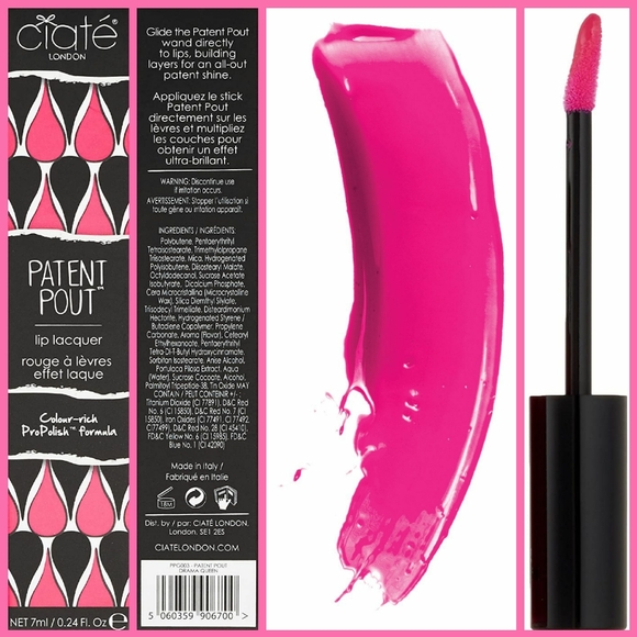 Ciate Patent Pout Lip Lacquer in Drama Queen (Vibrant Pink) 7 mL *BNIB - Picture 11 of 13